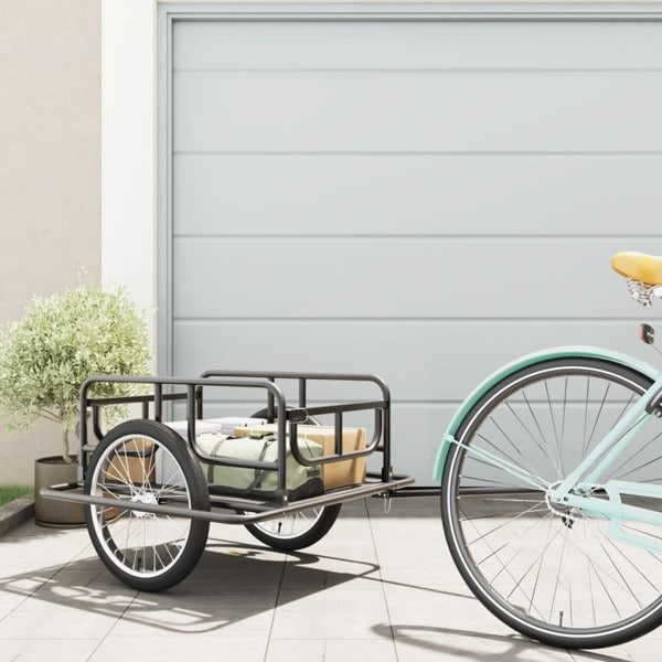 vidaXL Cykelvagn 130x73x48,5 cm stål svart Svart