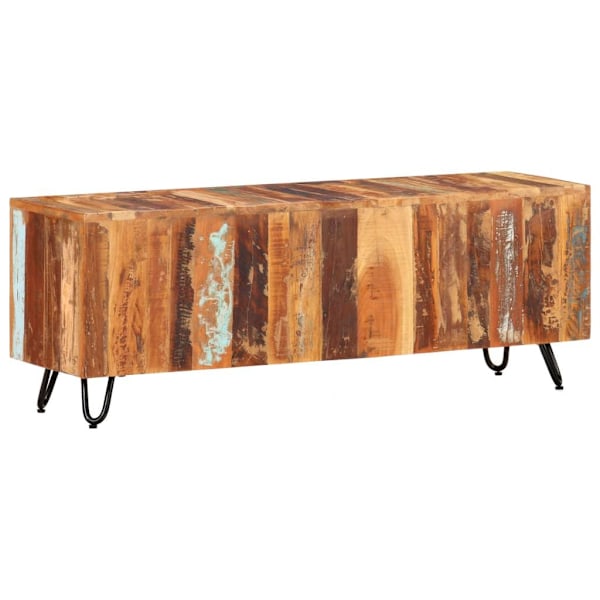 vidaXL Tv-bänk 110x30x40 cm massivt återvunnet trä Flerfärgsdesign