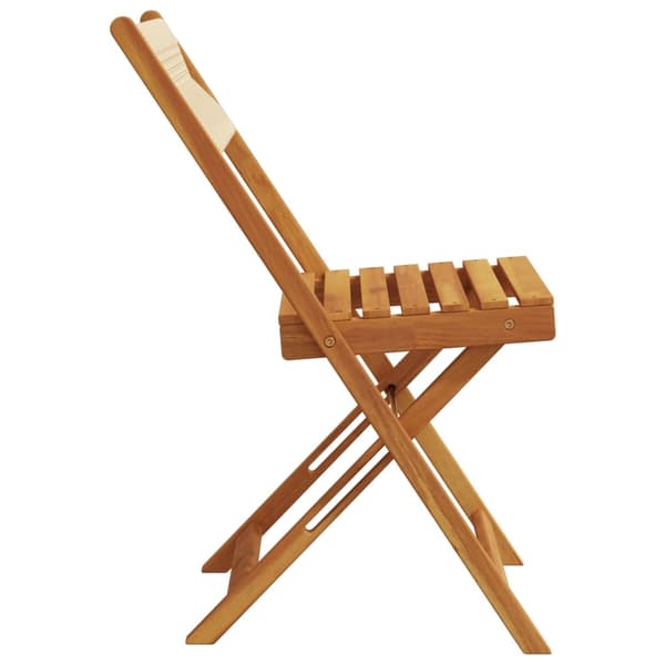 vidaXL Hopfällbara stolar 4 st beige massivt trä akacia Beige