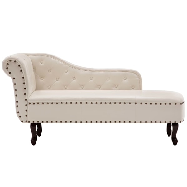 vidaXL Chesterfield divan gräddvit Vit