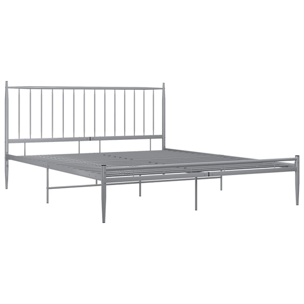 vidaXL Sängram grå metall 200x200 cm grå