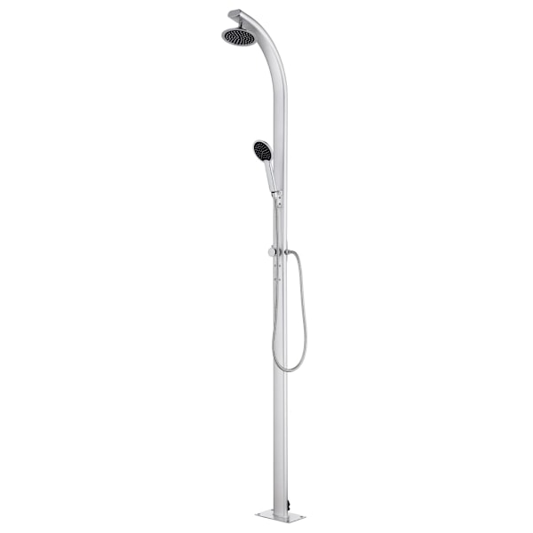 vidaXL Trädgårdsdusch med brunt golv 220 cm aluminium Brun