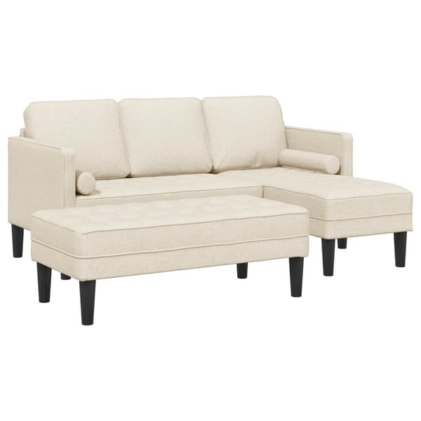 vidaXL Soffset 2 st Linne Polyester Beige