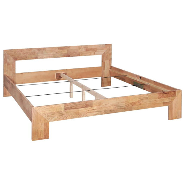 vidaXL Sängram massiv ek 160x200 cm Brun