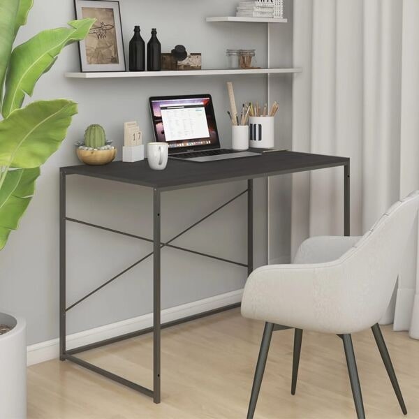 vidaXL Datorbord svart 110x60x70 cm spånskiva Svart
