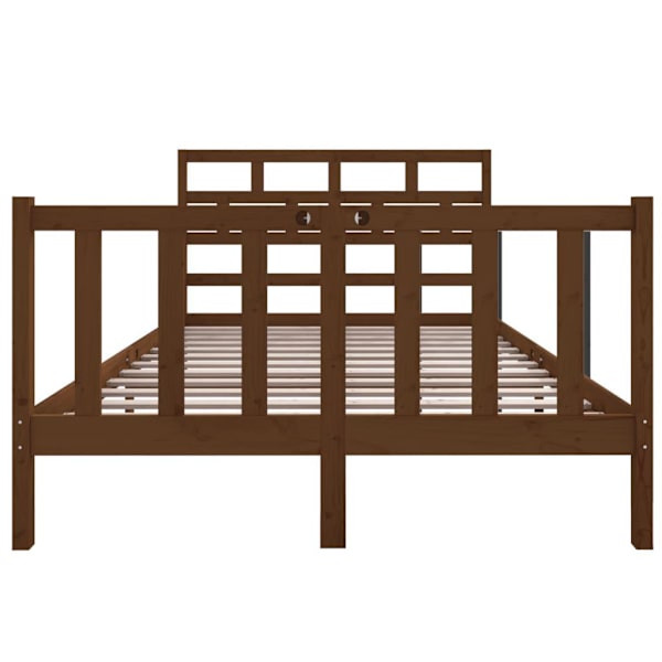 vidaXL Sängram honungsbrun massiv furu 120x190 cm Brun