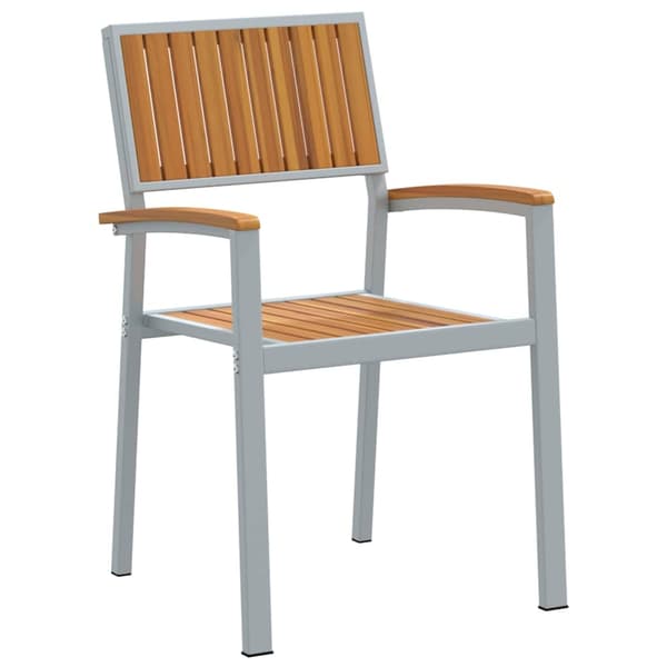 vidaXL Trädgårdsmöbelset 7 pcs Grå Massivt Akaciaträ Grå