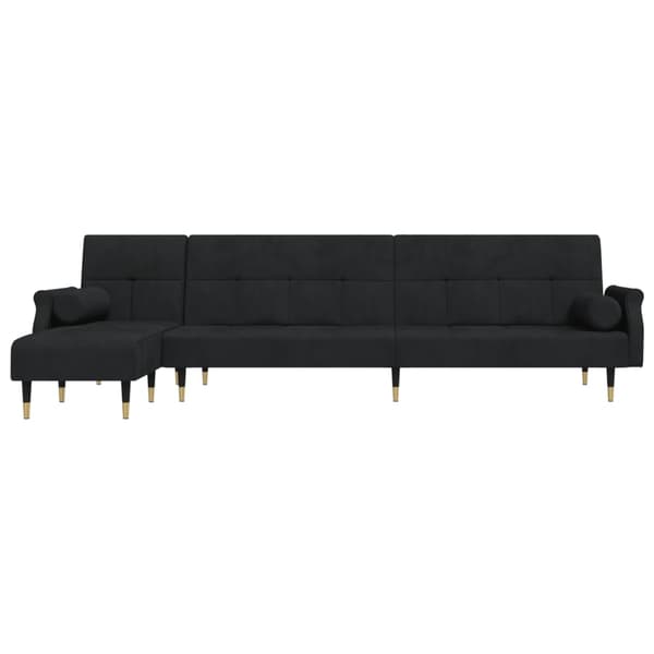 vidaXL L-formad soffa svart 271x140x70 cm sammet art