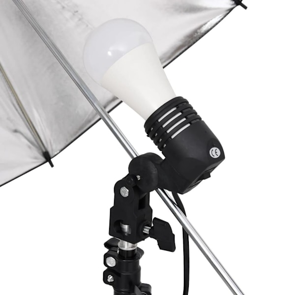 vidaXL Fotostudio med lampor, bakgrund och reflexskärm Svart
