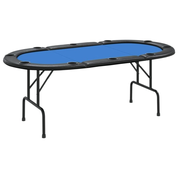 vidaXL Pokerbord för 10 spelare hopfällbart 208x106x3 cm blå Blå