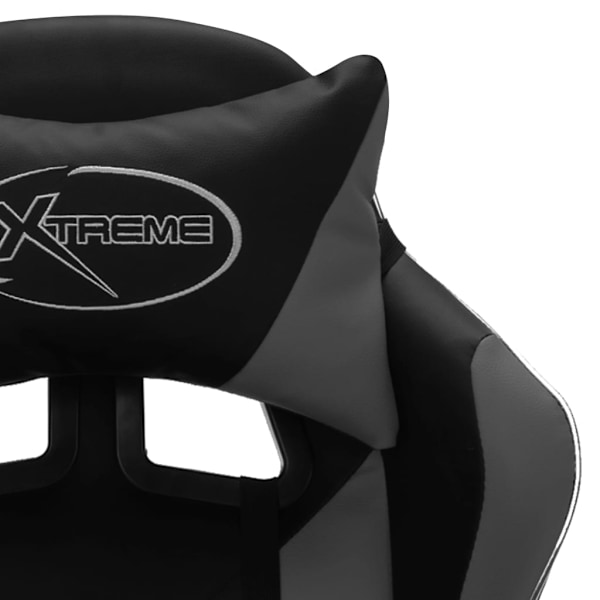 vidaXL Gamingstol med RGB LED-lampor grå och svart konstläder multifärg