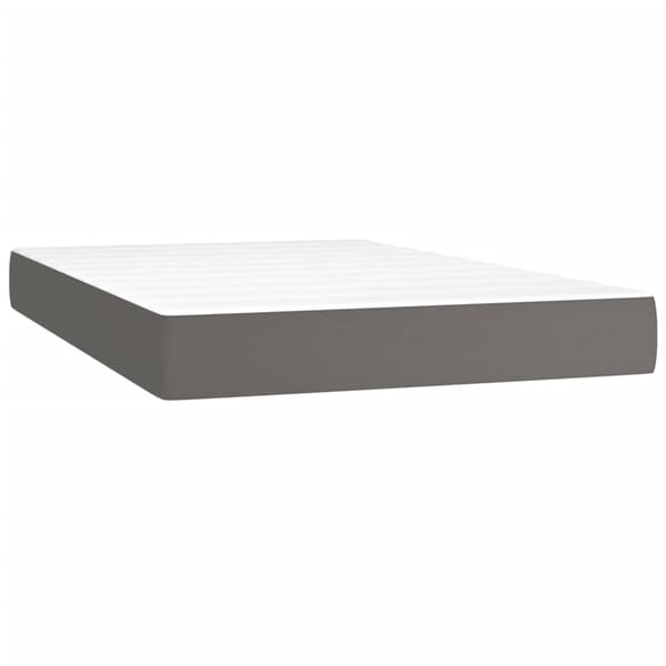 vidaXL Ramsäng med madrass & LED grå 120x200 cm konstläder Grå