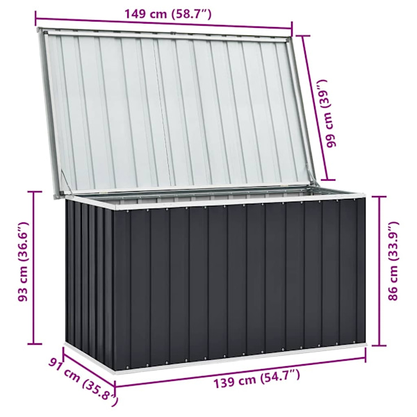 vidaXL Dynbox antracit 149x99x93 cm Antracit