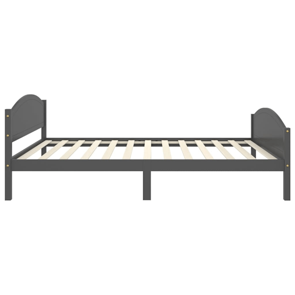 vidaXL Sängram mörkgrå massiv furu 120x200 cm grå