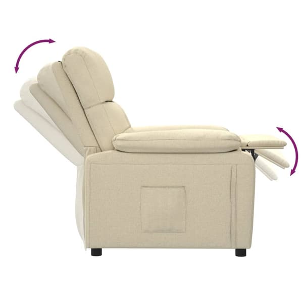vidaXL Reclinerfåtölj gräddvit tyg Creme