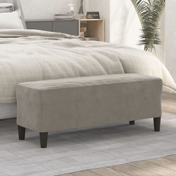vidaXL Bänk ljusgrå 100x35x41 cm sammet Grå