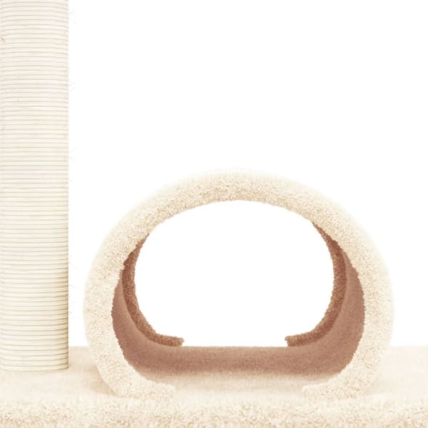 vidaXL Klöspelare för katt med tunnel gräddvit 60x34,5x50 cm Kräm
