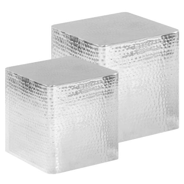 vidaXL Soffbord 2 st aluminium silver Silver