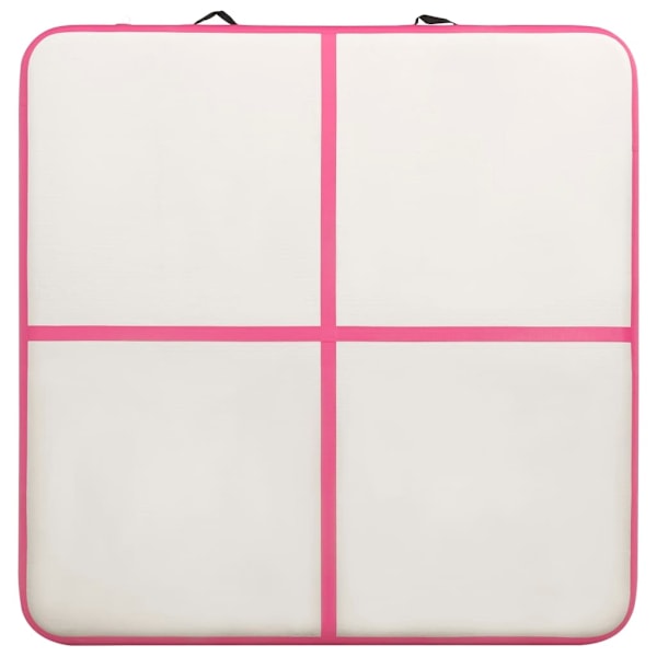 vidaXL Uppblåsbar gymnastikmatta med pump 200x200x10 cm PVC rosa Rosa
