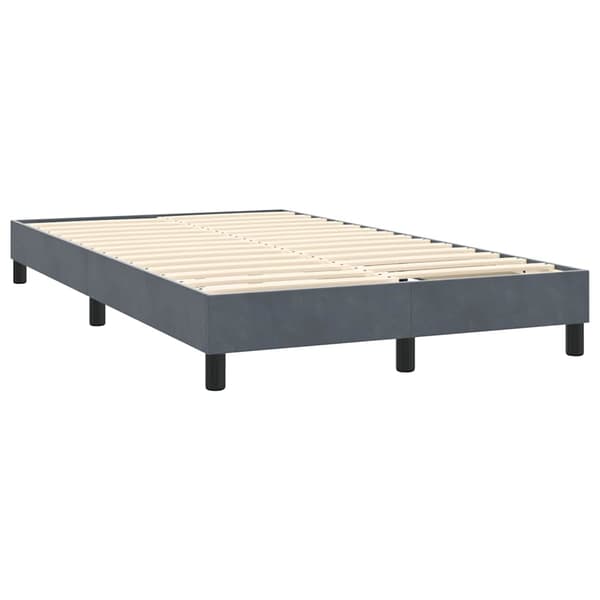 vidaXL Ramsäng med madrass mörkgrå 120x220 cm sammet Grå