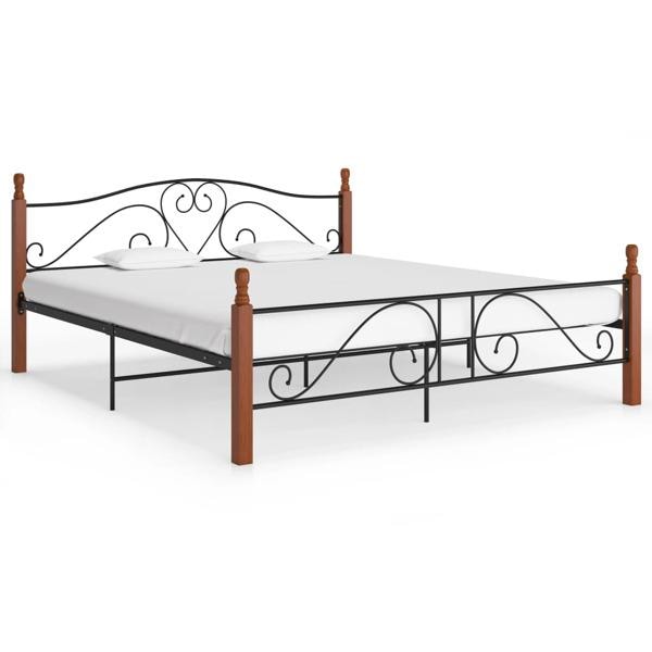 vidaXL Sängram svart metall 200x200 cm Svart