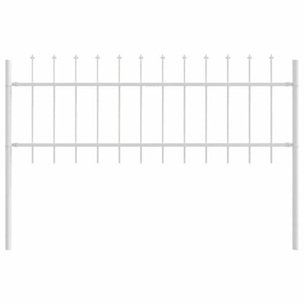 vidaXL Trädgårdsstängsel 9 pcs Vit 15,3 x 0,6 m Pulverlackerad stål Vit