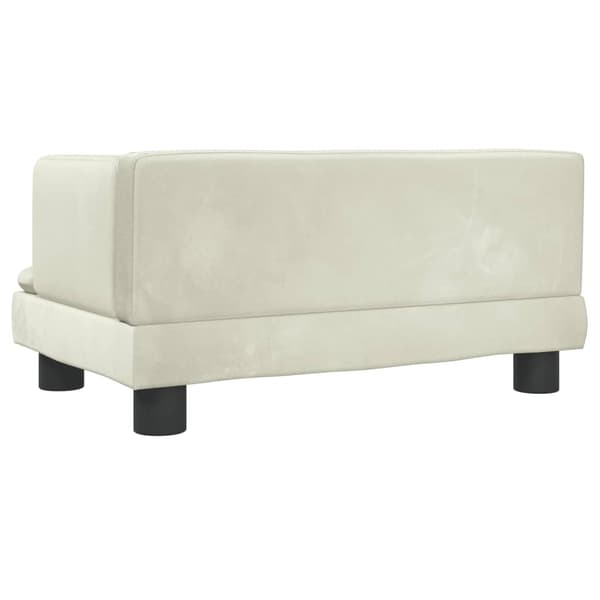 vidaXL Barnsoffa gräddvit 60x40x30 cm sammet Kräm