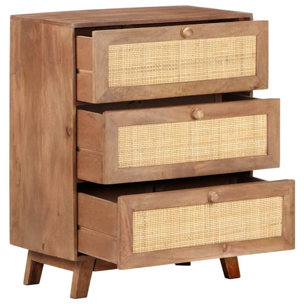 vidaXL Skänk 61x35x76 cm massivt mangoträ Brun
