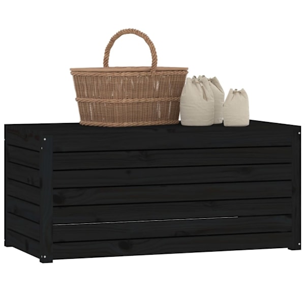 vidaXL Dynbox svart 101x50,5x46,5 cm massiv furu Svart