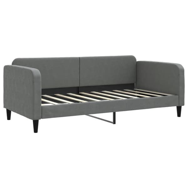 vidaXL Dagbädd med madrass mörkgrå 90x190 cm tyg Grå