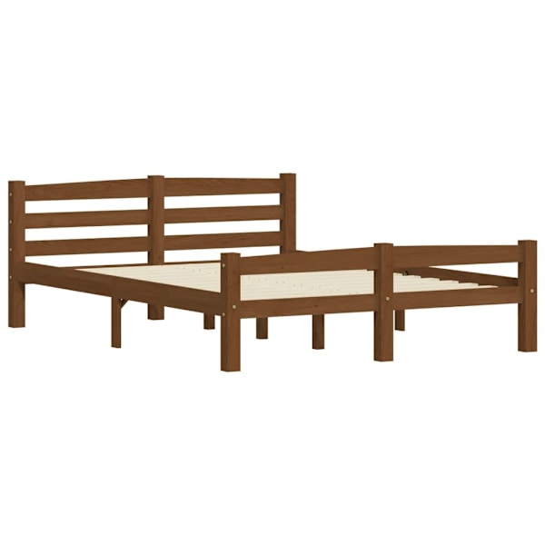 vidaXL Sängram utan madrass honungsbrun massiv furu 120x200 cm Brun