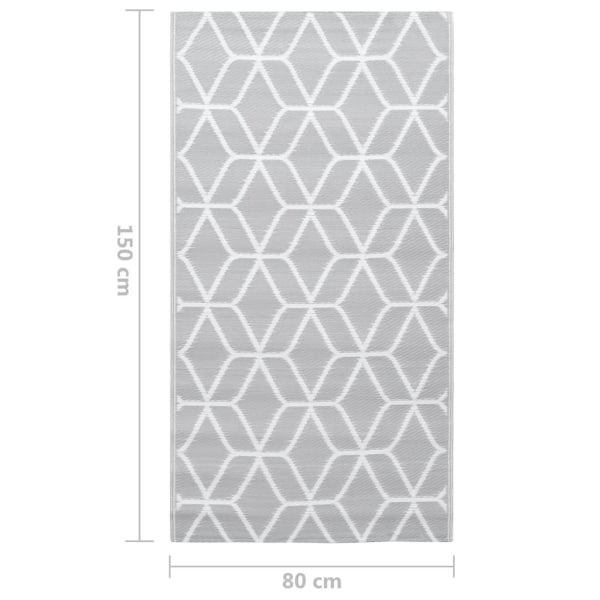 vidaXL Utomhusmatta ARAKIL grå 80x150 cm PP grå