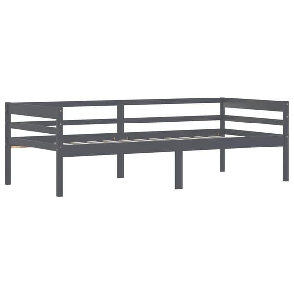 vidaXL Sängram mörkgrå massiv furu 90x200 cm grå