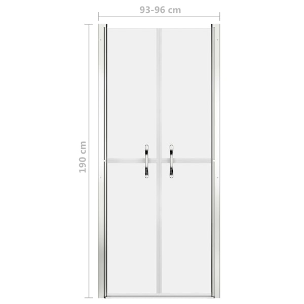 vidaXL Duschdörr frostad ESG 96x190 cm Silver