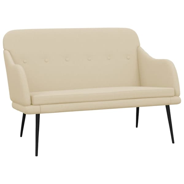 vidaXL Bänk gräddvit 110x76x80 cm tyg Kräm