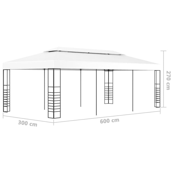 vidaXL Paviljong 6x3 m vit Vit