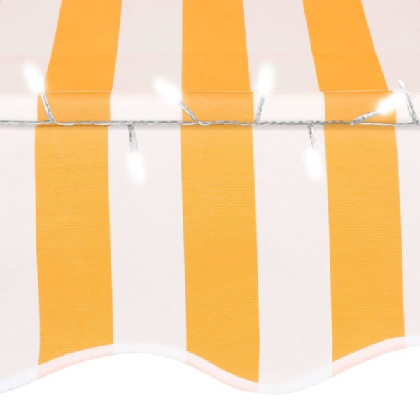 vidaXL Markis manuellt infällbar med LED 100 cm vit och orange multifärg
