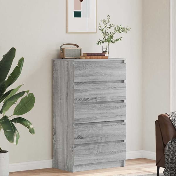 vidaXL Byrå grå sonoma 60x36x103 cm konstruerat trä Grå