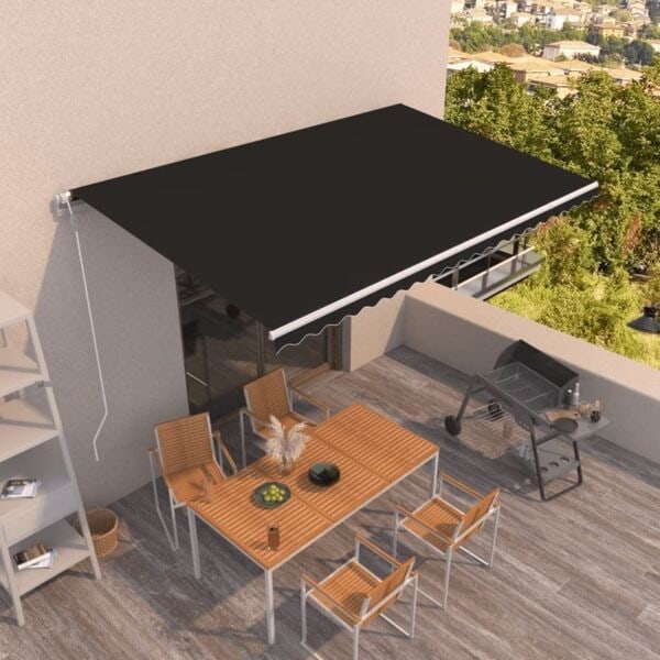 vidaXL Markis automatiskt infällbar 500x350 cm antracit Antracit