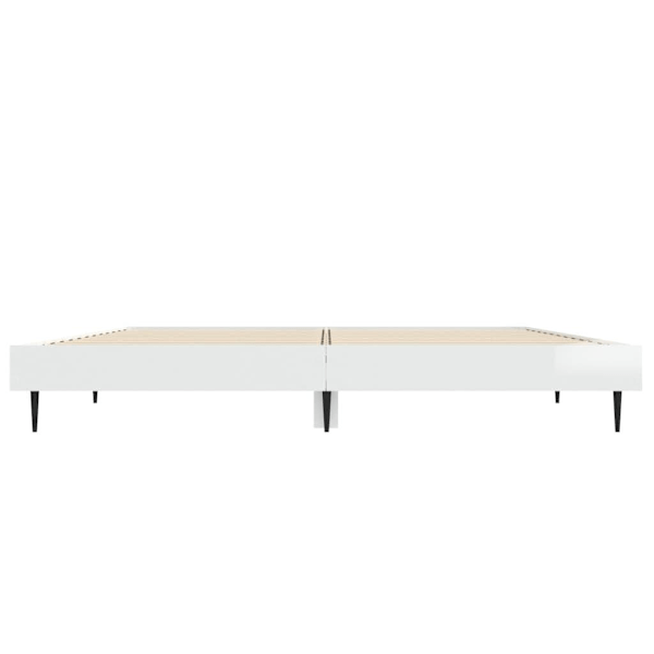 vidaXL Sängram vit högglans 120x190 cm konstruerat trä Vit