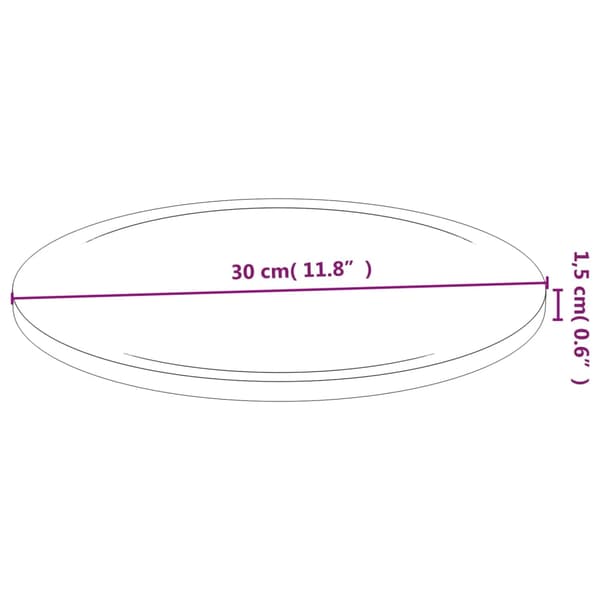 vidaXL Skärbrädor 6 st Ø30x1,5 cm bambu Brun