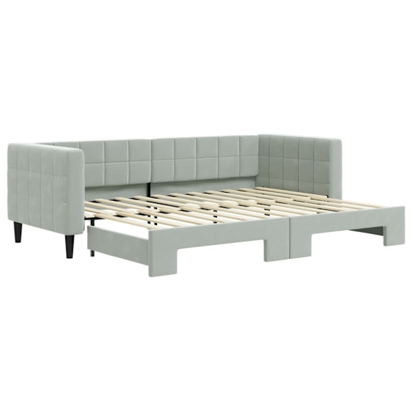 vidaXL Dagbädd utdragbar ljusgrå 80x200 cm sammet Grå