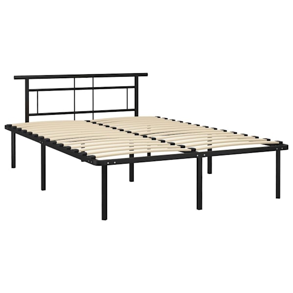 vidaXL Sängram svart metall 160x200 cm Svart