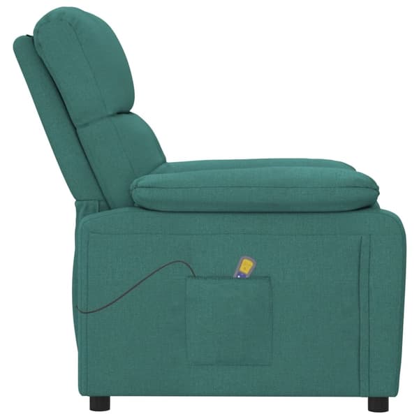vidaXL Massagefåtölj mörkgrön tyg Grön