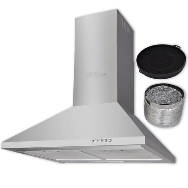 vidaXL Köksfläkt rostfritt stål 600 mm Silver