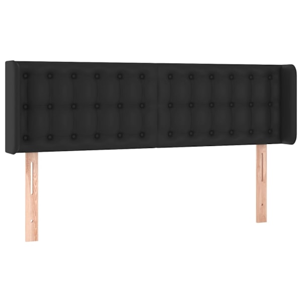 vidaXL Sänggavel med kanter svart 147x16x78/88 cm konstläder Svart