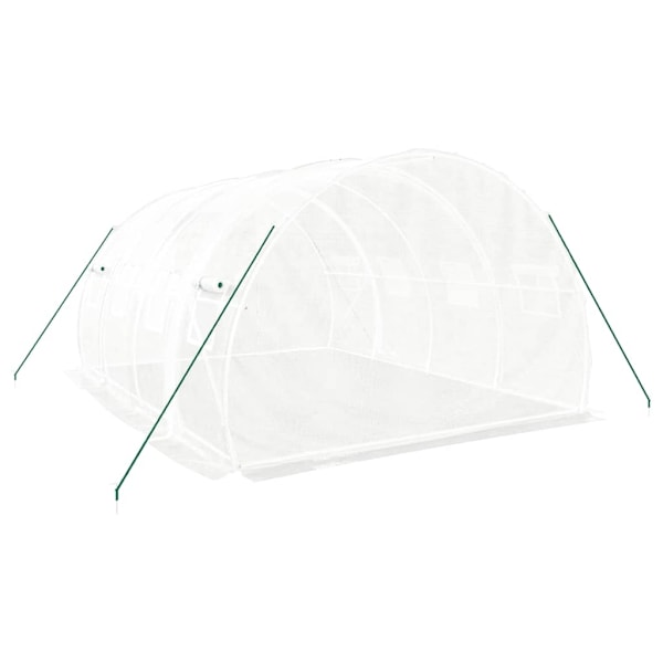 vidaXL Växthus med stålram vit 12 m² 4x3x2 m Vit