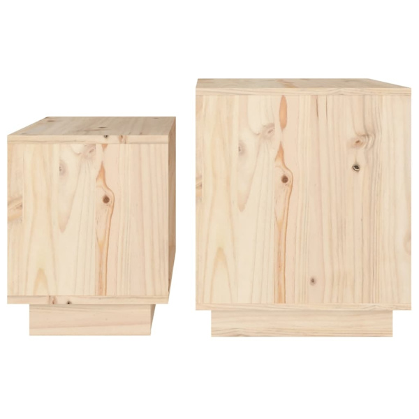 vidaXL Satsbord 2 st massiv furu Brun