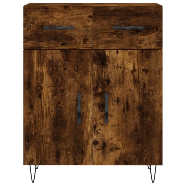 vidaXL Högskåp rökfärgad ek 69,5x34x180 cm konstruerat trä Brun