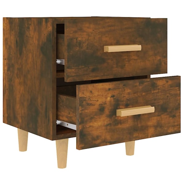 vidaXL Sängbord rökfärgad ek 40x35x47,5 cm Brun